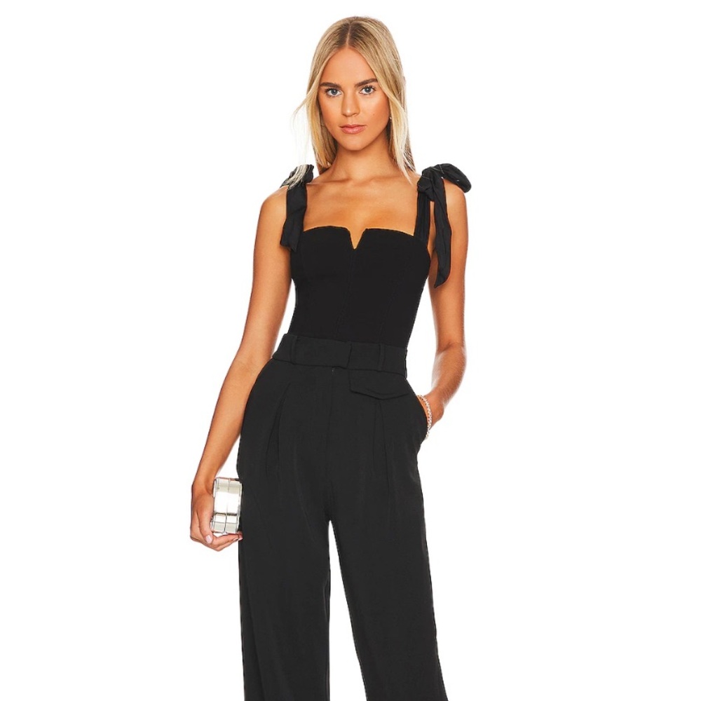 NWT Free People Lola Bodysuit in Black